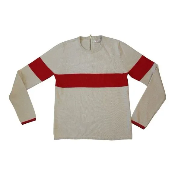 Frances Valentine Sweater Womens Size XS Spencer Crewneck XO Oatmeal Orange - Picture 2 of 16